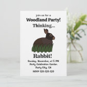 Rabbit Animal Cute Bunny Woodland Party Kaart (Staand voorkant)