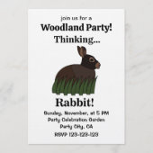 Rabbit Animal Cute Bunny Woodland Party Kaart (Voorkant)