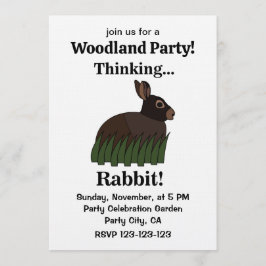 Rabbit Animal Cute Bunny Woodland Party Kaart