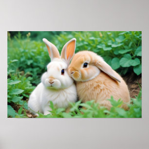 Rabbit Animal Natuur Wildlife Affection Caring Poster