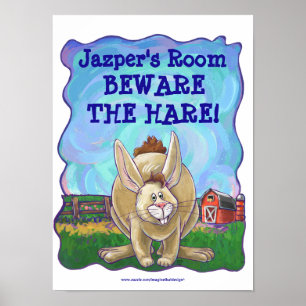 Rabbit Animal Parade Personalized Room Poster