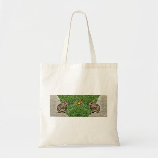 Rabbit art tote bag (Voorkant)