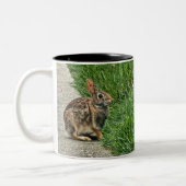 Rabbit art tweekleurige koffiemok (Links)
