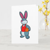 Rabbit as Basketball player with Basketball Kaart (Gele Bloem)