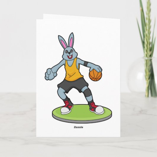 Rabbit as Basketball player with Basketball Kaart (Achterkant)
