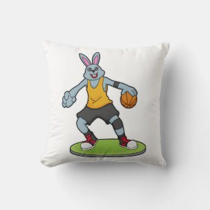 Rabbit as Basketball player with Basketball Kussen