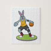 Rabbit as Basketball player with Basketball Legpuzzel (Verticaal)