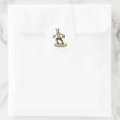 Rabbit as Basketball player with Basketball Ronde Sticker (Tas)