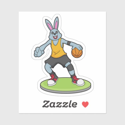 Rabbit as Basketball player with Basketball Sticker (Vel)