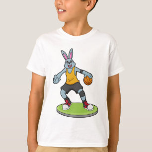 Rabbit as Basketball player with Basketball T-shirt
