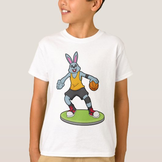 Rabbit as Basketball player with Basketball T-shirt (Voorkant)