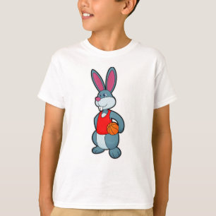 Rabbit as Basketball player with Basketball T-shirt