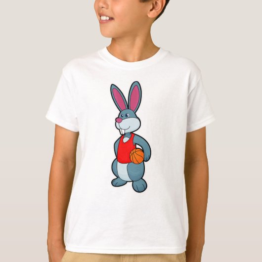 Rabbit as Basketball player with Basketball T-shirt (Voorkant)