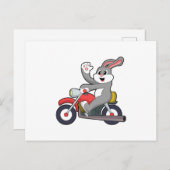 Rabbit as Biker with Motorcycle.PNG Briefkaart (Voorkant / Achterkant)