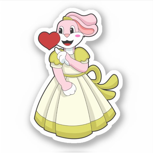 Rabbit as Bride with Wedding dress.PNG Sticker (Voorkant)