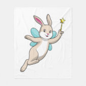 Rabbit as Fairy with Magic wand Fleece Deken (Voorkant)