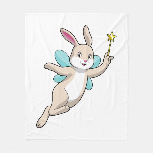 Rabbit as Fairy with Magic wand Fleece Deken (Voorkant)