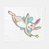 Rabbit as Fairy with Magic wand Fleece Deken (Voorkant (Horizontaal))