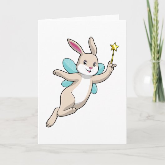 Rabbit as Fairy with Magic wand Kaart (Voorkant)