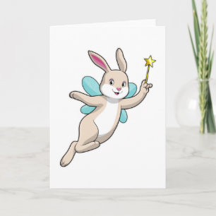 Rabbit as Fairy with Magic wand Kaart