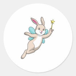 Rabbit as Fairy with Magic wand Ronde Sticker