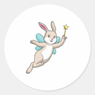 Rabbit as Fairy with Magic wand Ronde Sticker