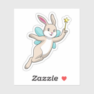 Rabbit as Fairy with Magic wand Sticker