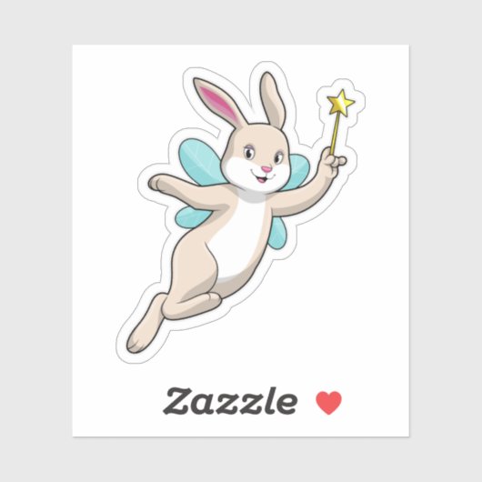 Rabbit as Fairy with Magic wand Sticker (Vel)