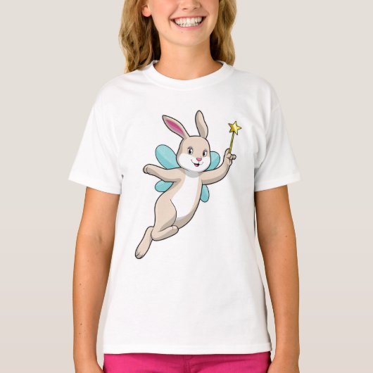 Rabbit as Fairy with Magic wand T-shirt (Voorkant)