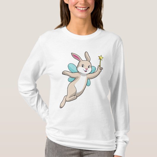 Rabbit as Fairy with Magic wand T-shirt (Voorkant)