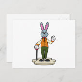 Rabbit as Gentleman with Cane Briefkaart (Voorkant / Achterkant)