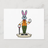 Rabbit as Gentleman with Cane Briefkaart (Voorkant)