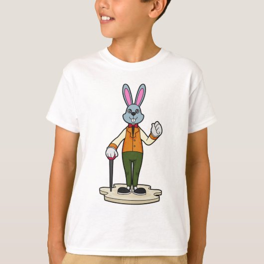 Rabbit as Gentleman with Cane T-shirt (Voorkant)