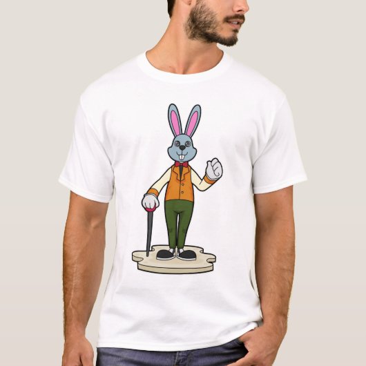 Rabbit as Gentleman with Cane T-shirt (Voorkant)