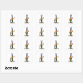 Rabbit as Gentleman with Cane Vierkante Sticker (Vel)