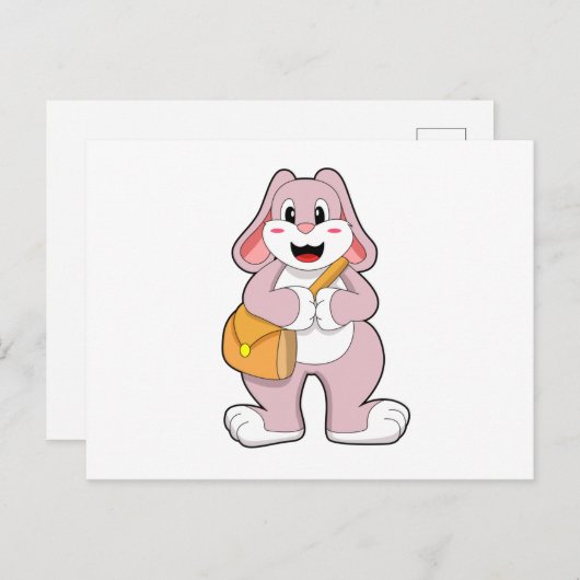Rabbit as Hiker with Bag Briefkaart (Voorkant / Achterkant)
