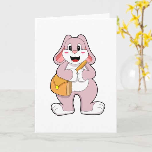 Rabbit as Hiker with Bag Kaart (Gele Bloem)