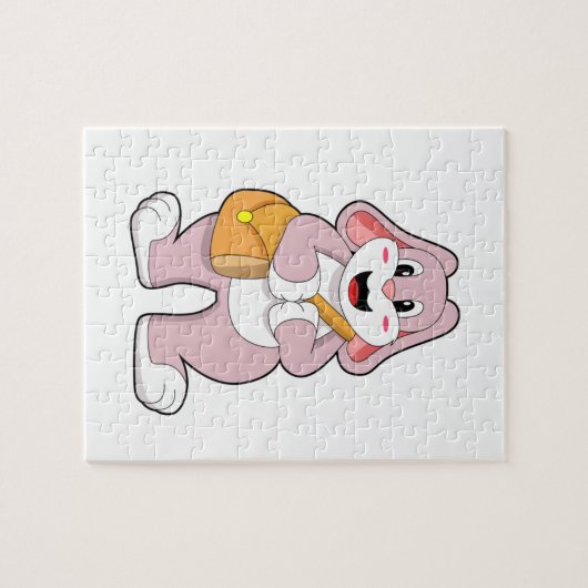Rabbit as Hiker with Bag Legpuzzel (Horizontaal)