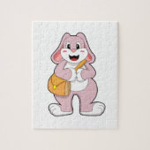 Rabbit as Hiker with Bag Legpuzzel (Verticaal)