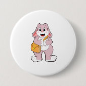 Rabbit as Hiker with Bag Ronde Button 7,6 Cm (Voorkant)