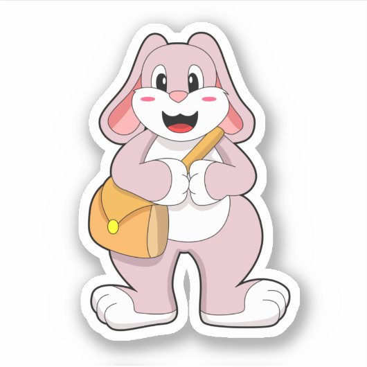 Rabbit as Hiker with Bag Sticker (Voorkant)