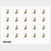 Rabbit as Runner with Towel Ronde Sticker (Vel)