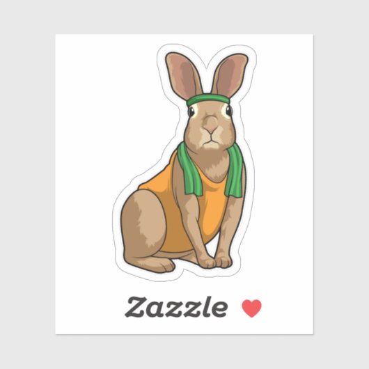 Rabbit as Runner with Towel Sticker (Vel)