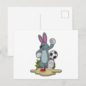 Rabbit as Soccer player with Soccer Briefkaart (Voorkant / Achterkant)