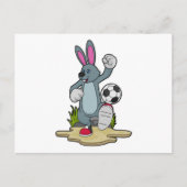 Rabbit as Soccer player with Soccer Briefkaart (Voorkant)