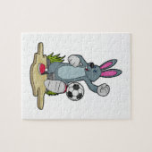 Rabbit as Soccer player with Soccer Legpuzzel (Horizontaal)