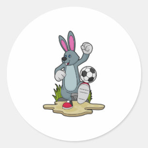 Rabbit as Soccer player with Soccer Ronde Sticker