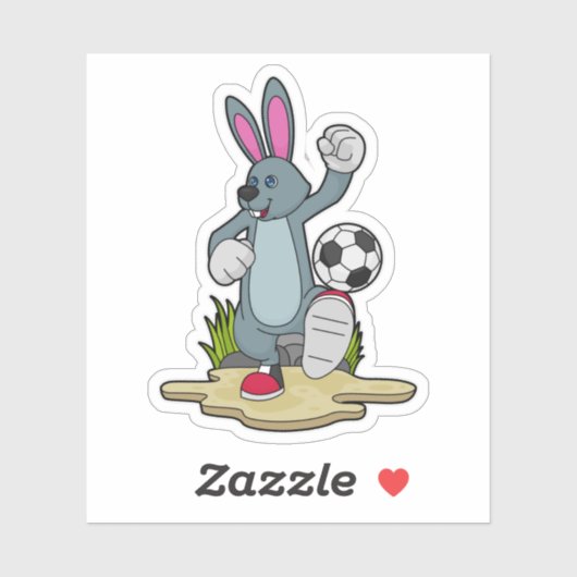 Rabbit as Soccer player with Soccer Sticker (Vel)