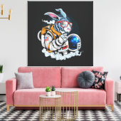 Rabbit Astronaut Status Stretted Canvas Print (Insitu (Woonkamer))