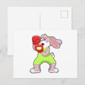 Rabbit at Boxing with Boxing gloves Briefkaart (Voorkant / Achterkant)